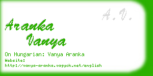 aranka vanya business card